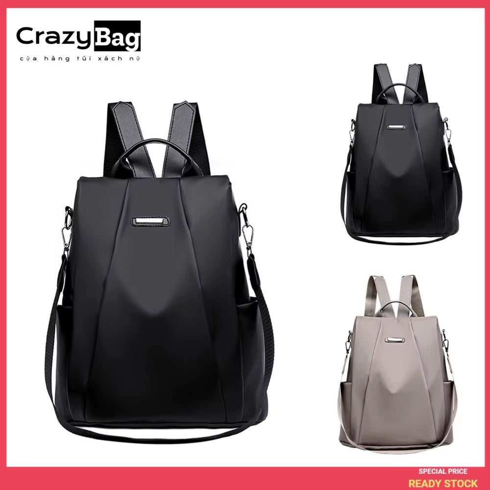 Anti-Theft Backpack Women'S Bag 2024 New Korean Version Trendy Fashion Bag Nylon Canvas Oxford Cloth Backpack