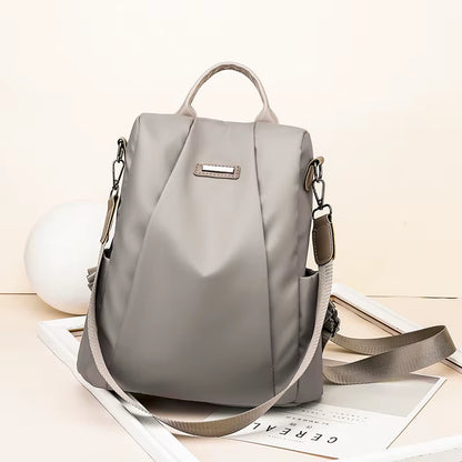 Anti-Theft Backpack Women'S Bag 2024 New Korean Version Trendy Fashion Bag Nylon Canvas Oxford Cloth Backpack