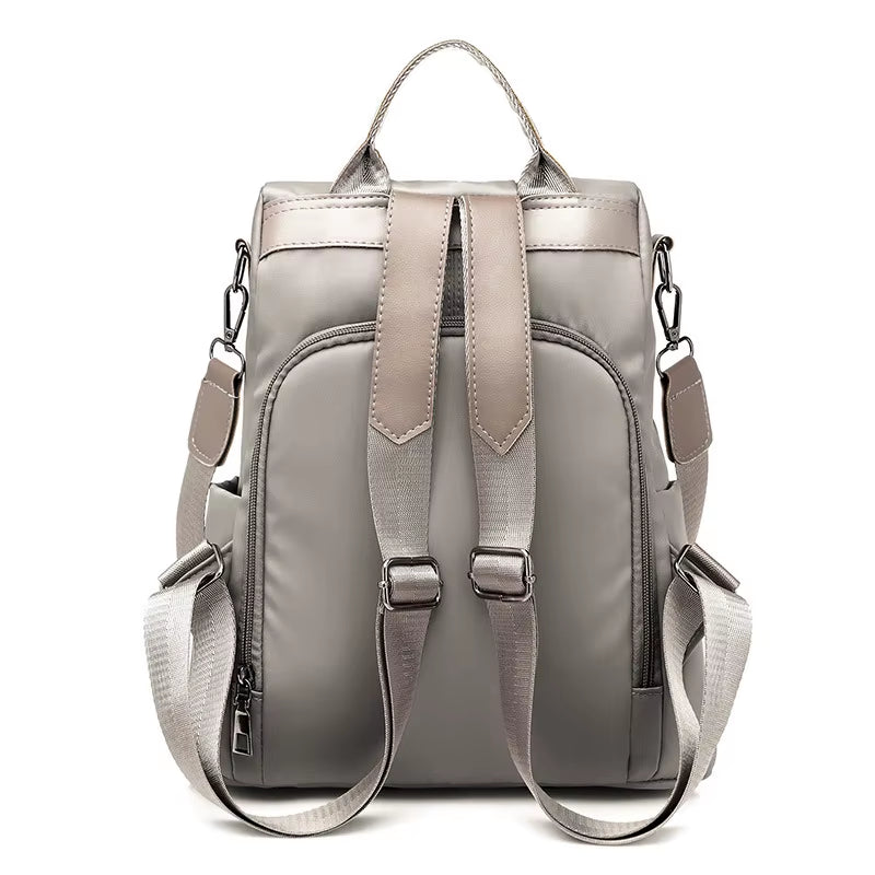 Anti-Theft Backpack Women'S Bag 2024 New Korean Version Trendy Fashion Bag Nylon Canvas Oxford Cloth Backpack